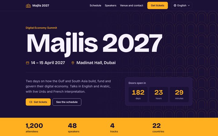 Majlis home page in English
